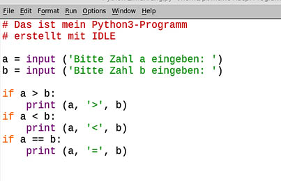 Python3 IDLE Programm