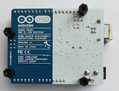 Arduino Uno Rückansicht