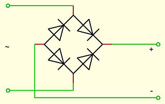 Brückengleichrichter mit vier Dioden