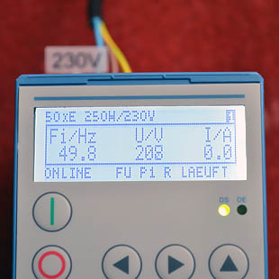 Anzeige eines Frequenzumrichters