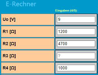 Beispiel 1 Eingaben