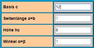 Parallelogramm Berechnung Eingaben