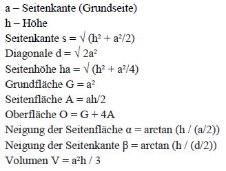 Formelsammlung