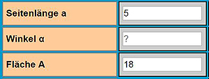 Rhombus Berechnung Eingaben