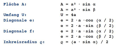 Rhombus Formeln