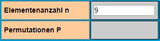 Permutationen ohne Wiederholung: Eingaben
