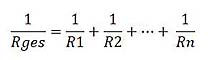 Formel: Parallelschaltung von n Widerständen