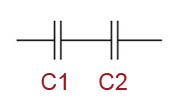 Reihenschaltung von Kondensatoren (Schema)