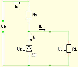 Schema Spannungsregler Z-Diode