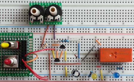 Einschaltverzögerung mit zwei Transistoren und Z-Diode (Testschaltung)
