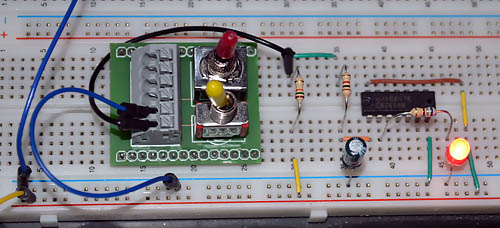 Testschaltung (Entprellung mit Inverter)