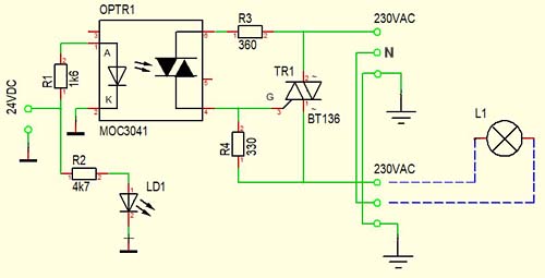 Elektronisches Relais Stromlaufplan