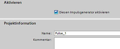 Impulsgenerator aktivieren