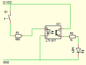 Optokoppler Schaltung ohne Selbsthaltung