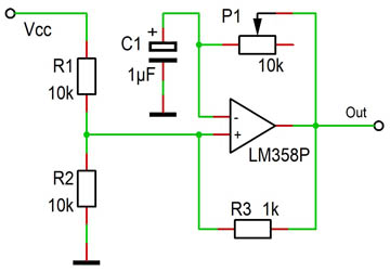 Oszillator mit LM358: Schema