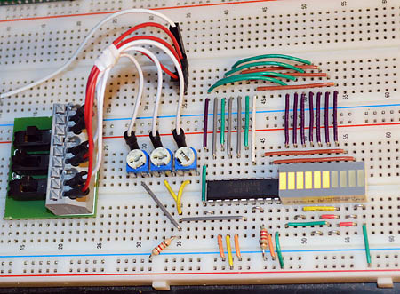 Testschaltung auf Steckbrett