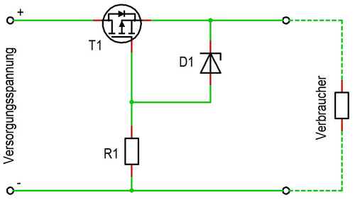 Verpolungsschutz mit Mosfet P-Kanal
