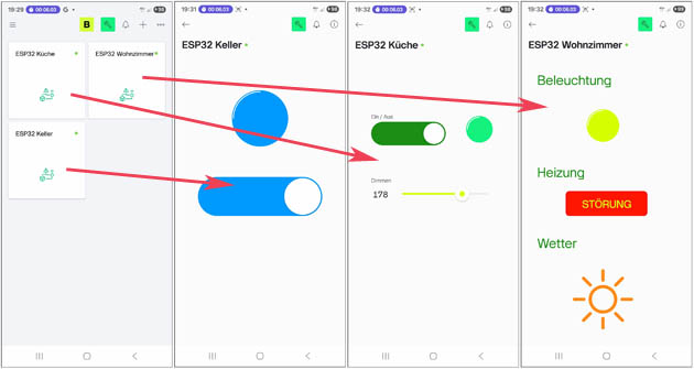 Smartphone Schaltflächen