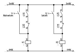 RS-Flipflop mit zwei Relais