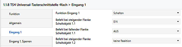 Parameter Tasterschnittstelle