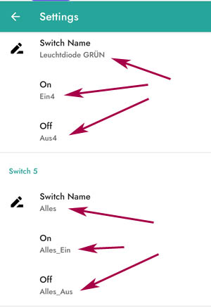 Eigene Einstellungen