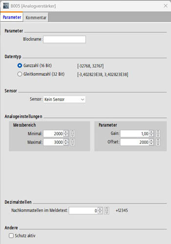 Analogverstaerker konfigurieren