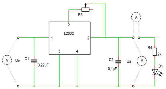 Schaltplan L200C als Stromregler