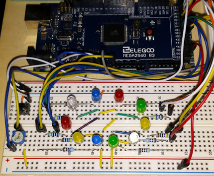 Lauflicht mit Arduino (Versuchsaufbau)