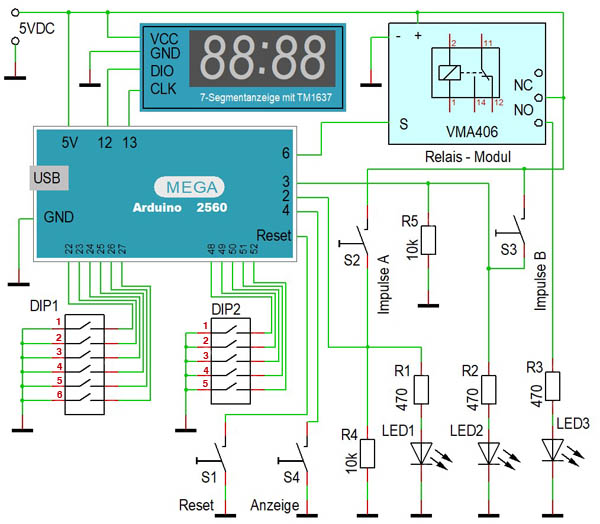 Multifunktionszaehler mit dip Schaltern
