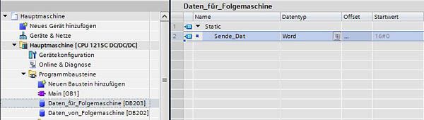 Datenbaustein Sende