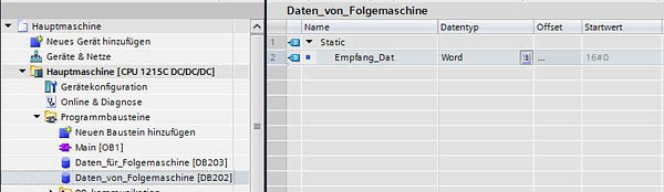 Datenbaustein Empfangen