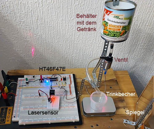 Getränkeautomat Versuchsanordnung