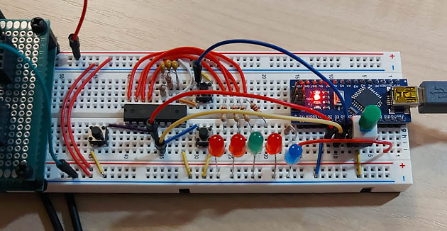 Aufgebaute Schaltung mit Arduino